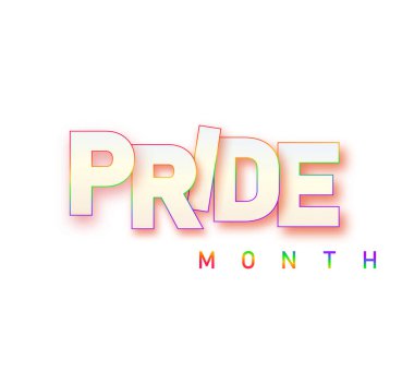 2022 LGBTQ Onur Ayı. Beyaz arkaplanda izole edilmiş gurur metin etiketi. İnsan hakları ya da çeşitlilik kavramı. LGBT olay paneli tasarım şablonu.