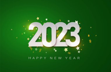 Mutlu yıllar 2023. Noel süslemeleri ile şenlik tasarımı.