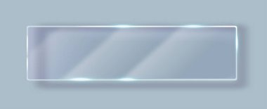 Vektör cam çerçeve. Şeffaf bir arkaplanda izole edilmiş. Vektör cam illüstrasyonu