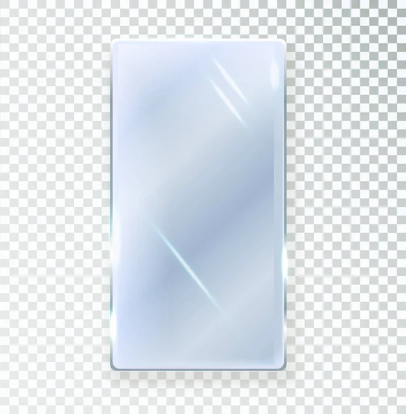 鏡は長方形の断熱材です 現実的な長方形のミラーフレーム ホワイトミラーテンプレート 反射ガラス表面を隔離 現実的な3Dインテリア家具のデザイン — ストックベクタ