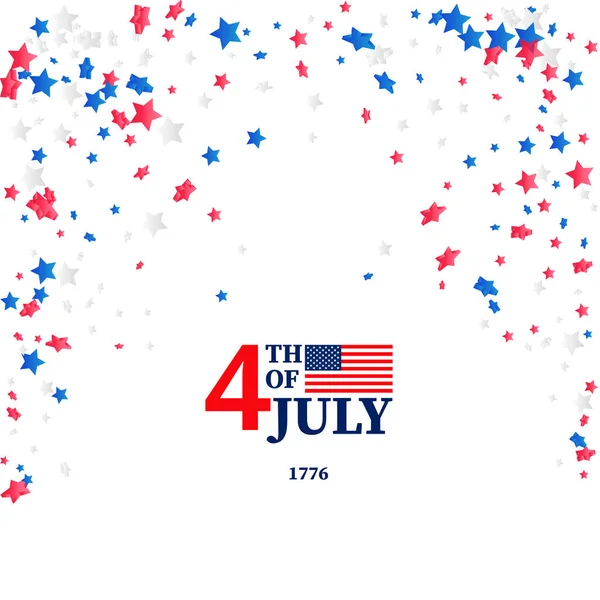 Fourth July Greeting Card Template July Usa Usa Celebration Confetti — Stock Vector