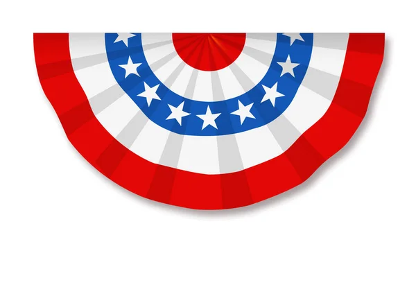 US Flag Buntings beyaz arka planda izole edildi. 4 Temmuz şablonu. 4 Temmuz ABD konfeti yıldızlarıyla Amerika 'nın Bağımsızlık Günü kutlamaları arka planda izole edildi.