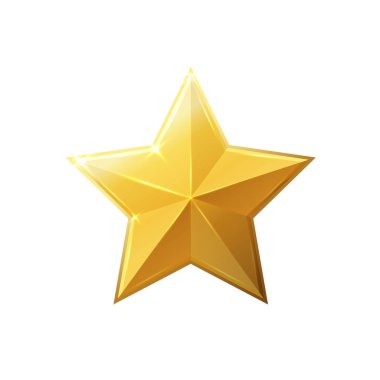 Gold shiny glitter glowing christmas star with shadow isolated on white background. Vector stars creative illustration.