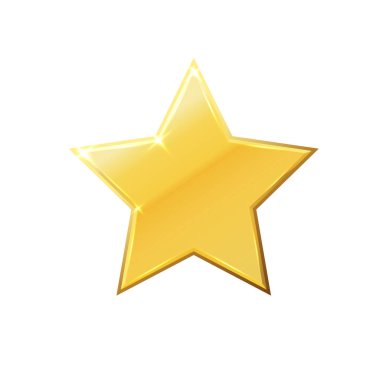 Gold shiny glitter glowing christmas star with shadow isolated on white background. Vector stars creative illustration.