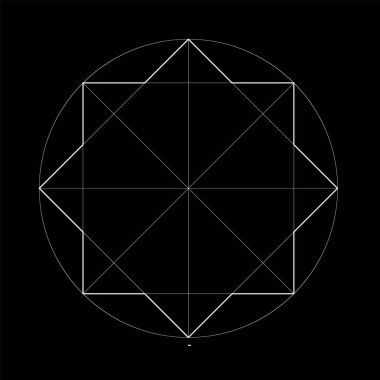 Kutsal geometri seti. Vektör ilüstrasyonu beyaza izole edildi. Kutsal geometri. Beyaz arkaplanda siyah çizgiler