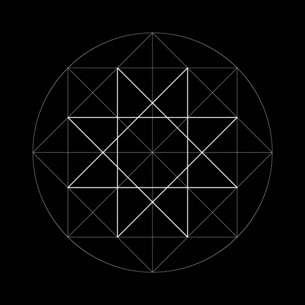 Набір Священної Геометрії Векторна Ілюстрація Ізольована Білому Священна Геометрія Чорні — стоковий вектор