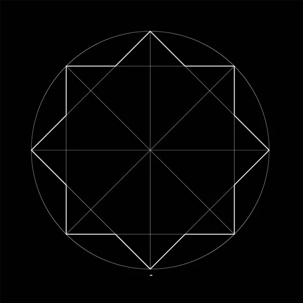 Set Sacred Geometry Vector Illustration Isolated White Sacred Geometry Black — Stock Vector