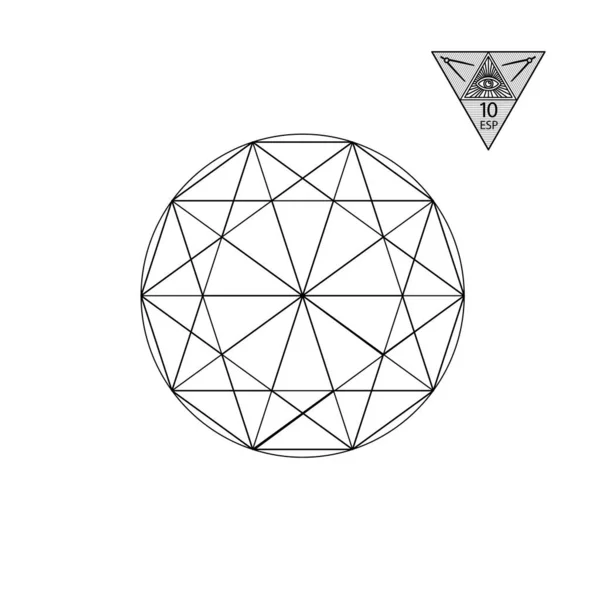 Heilige Geometrie Vektor Illustration Isoliert Auf Weiß Heilige Geometrie Schwarze — Stockvektor