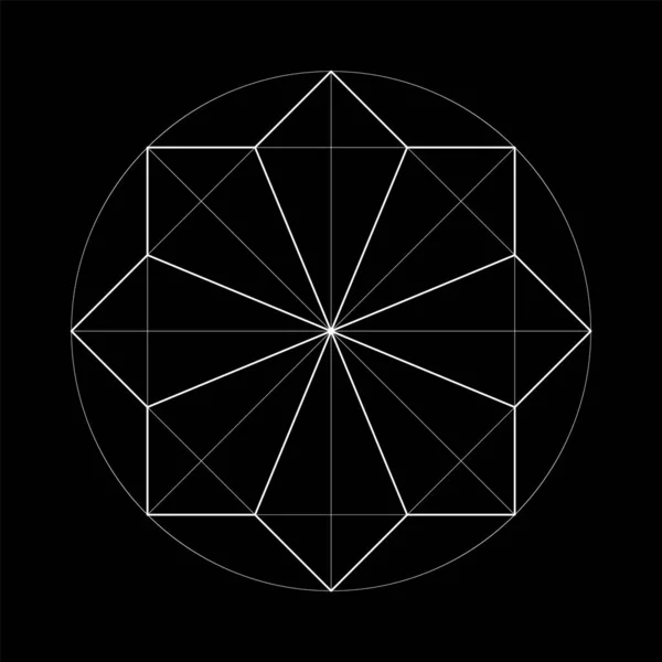 神聖な幾何学のセット ベクトルイラストは白で分離 神聖な幾何学 白地に黒い線 — ストックベクタ
