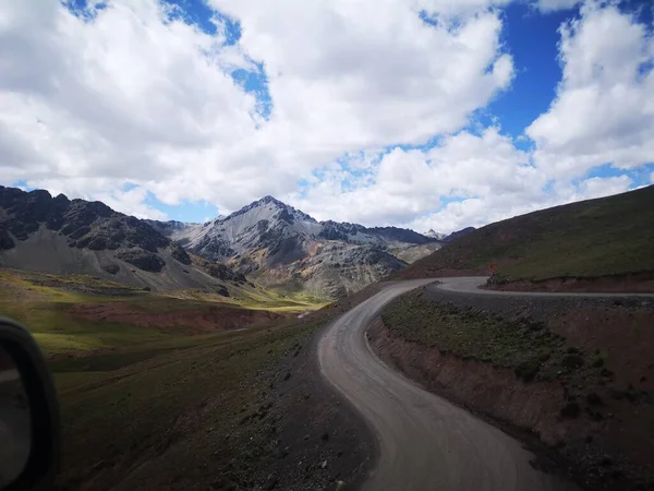 Ch00Ffff Paisaje Sierra Peruana Vista Del Nevado Rajuntay — 스톡 사진