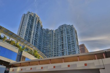 Yerleşim alanı binaları Ma On Shan, Hong Kong, 22 Eylül 2021 