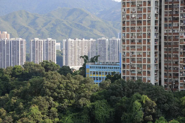 Vista Edifícios Residenciais Hong Kong China Oct 2021 — Fotografia de Stock
