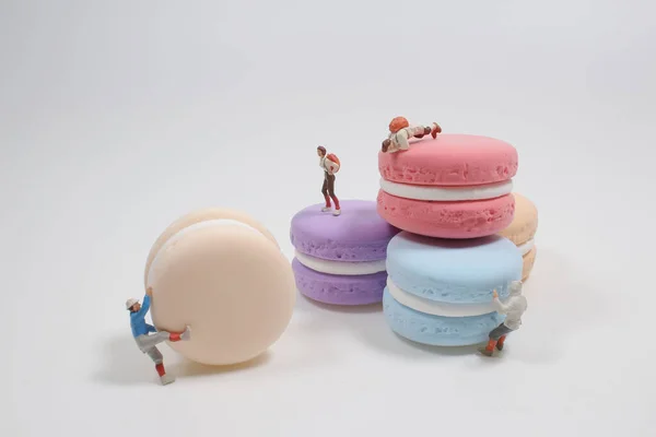 Mini Figuras Pessoas Macarons Brinquedo — Fotografia de Stock