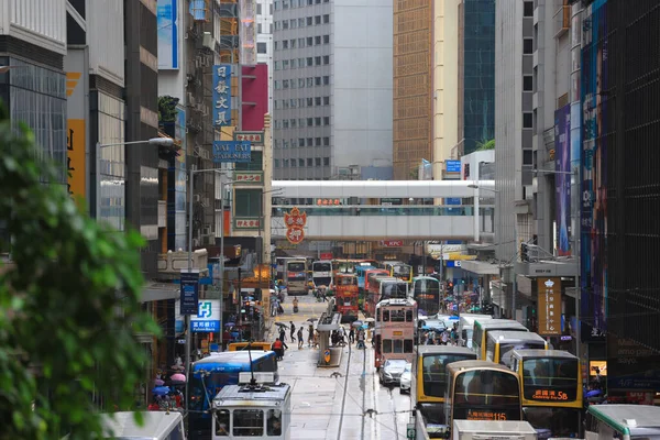 Scena Strada Nella Città Hong Kong Ott 2021 — Foto Stock