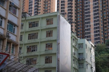 16 Ekim 2021 'de Hong Kong' da bir yerleşim yeri. 