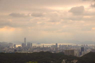 Modern konut binaları, Hong Kong, 17 Ekim 2021  
