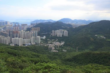 Modern konut binaları, Hong Kong, 17 Ekim 2021  