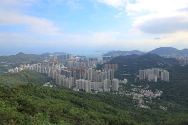 Modern konut binaları, Hong Kong, 17 Ekim 2021  