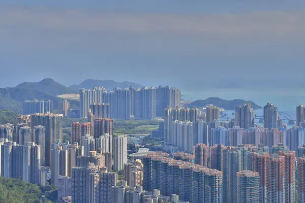 2021年10月17日香港山与建筑 — 图库照片