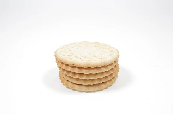 Biscuits Geïsoleerd Biscuits Een Witte Achtergrond — Stockfoto