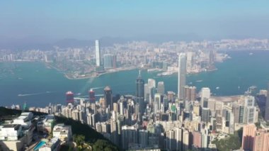 09 Ekim 2019: Victoria Peak, Honk Kong 'da İdari Apartmanlar