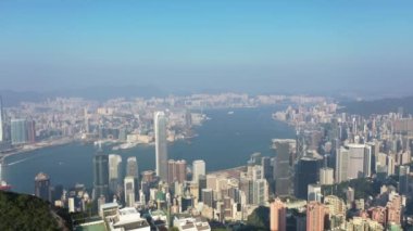 09 Ekim 2019: Victoria Peak, Honk Kong 'da İdari Apartmanlar