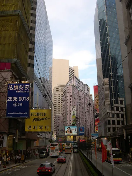 Mei 2004 Causeway Bay Hong Kong Double Decker Trams — Stok Foto