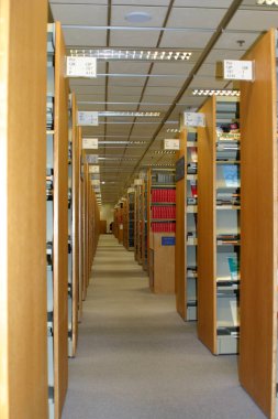 Kütüphanedeki Rafta Ayarlanmış Kitaplar