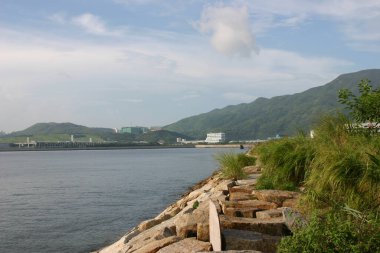 Tseung Kwan O Endüstriyel Malikanesi 'ndeki Dolos sahili.