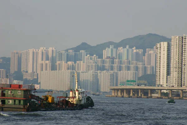 Luglio 2004 Est Victoria Harbor Hong Kong Skyline — Foto Stock