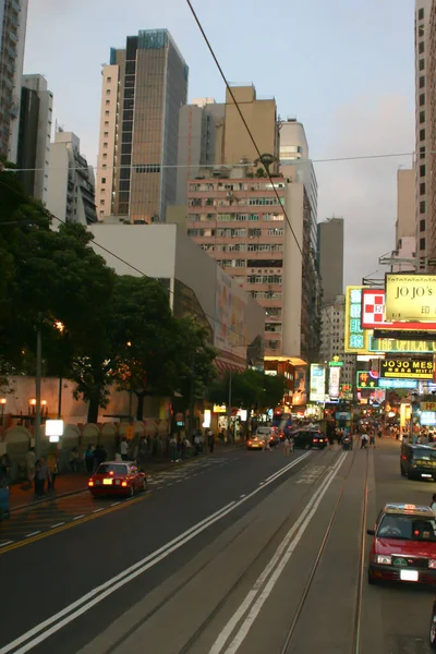 Juli 2004 Straat Uitzicht Van Johnston Road Hong Kong — Stockfoto