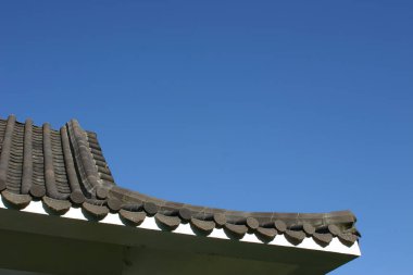 Çin tapınakları, eski binaların köşeleri.