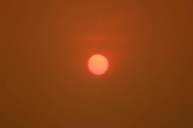 Sıcak hava dalgası güneşi. İklim değişikliği. Küresel ısınma.