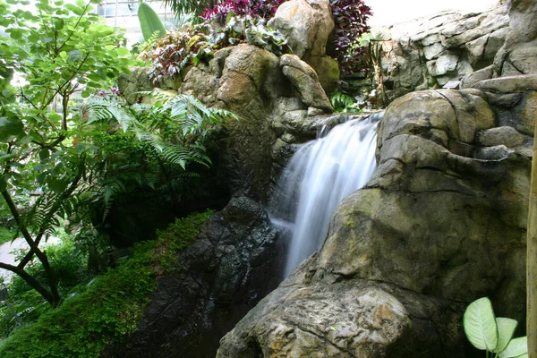 Air Terjun Rumah Hijau Taman Hong Kong — Stok Foto