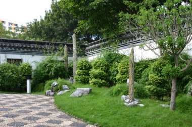 29 Haziran 2004 'te Kowloon, Hong Kong' daki şehir parkına duvar ördü.