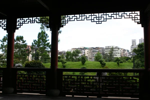 Varanda Chinesa Jardim Zen Kowloon Cidade Murada Par — Fotografia de Stock