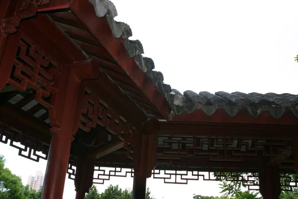 Κινεζική Porch Στο Zen Κήπο Kowloon Τοίχο Της Πόλης Par — Φωτογραφία Αρχείου