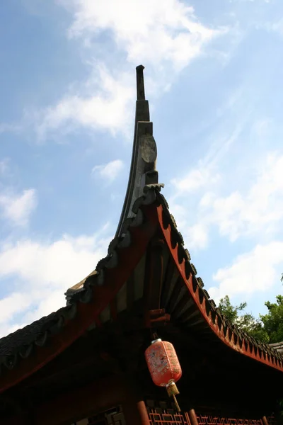 Chinese Dakrand Van Tempel Hoek Dakrand Van Oude Gebouwen — Stockfoto