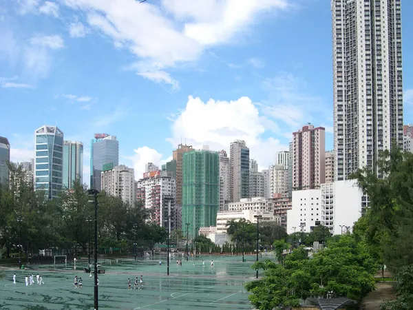 2004 Szeptember Victoria Park Eső Után Causeway Bay Hong Kong — Stock Fotó