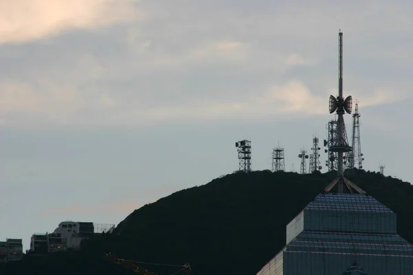 Września 2004 Sylwetka Wieży Komunikacyjnej Big Television Tower — Zdjęcie stockowe