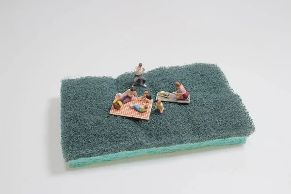 Plezier Van Minifiguur Picknick Schuurpad — Stockfoto