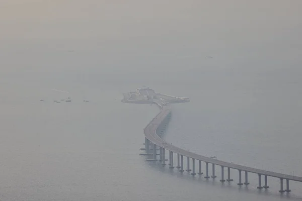 Октября 2021 Мост Соединяющий Чжухай Гонконгом Макао Китая — стоковое фото