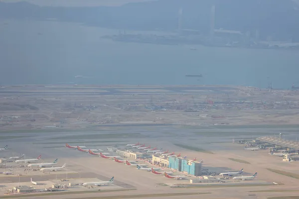 Out 2021 Muitos Aviões Pararam Voo Aeroporto Internacional Hong Kong — Fotografia de Stock