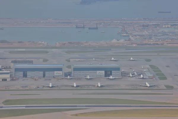 2021年10月24日香港国际机场的机库工程 — 图库照片