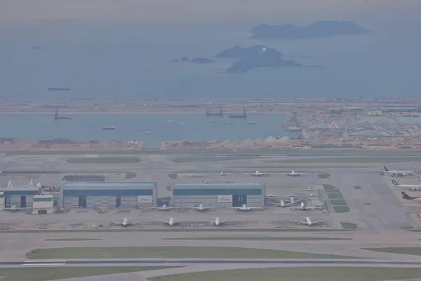 2021年10月24日香港国际机场的机库工程 — 图库照片