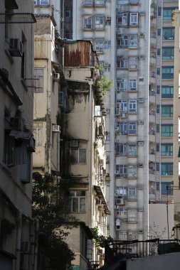 25 Ekim 2021, Sham Shui po Hong Kong apartmanının dışı.