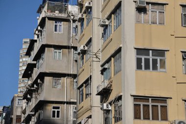 25 Ekim 2021, Sham Shui po Hong Kong apartmanının dışı.