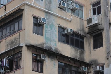 30 Ekim 2021 Kowloon City, Hong Kong Eski Mahallesi 