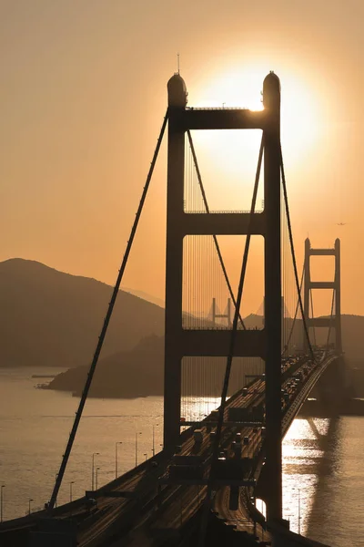 Sunset Time Tsing Bridge Hong Kong — Stock Photo, Image