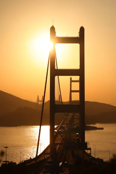 Puente Tsing Carreteras Hong Kong Con Estructura Suspen —  Fotos de Stock